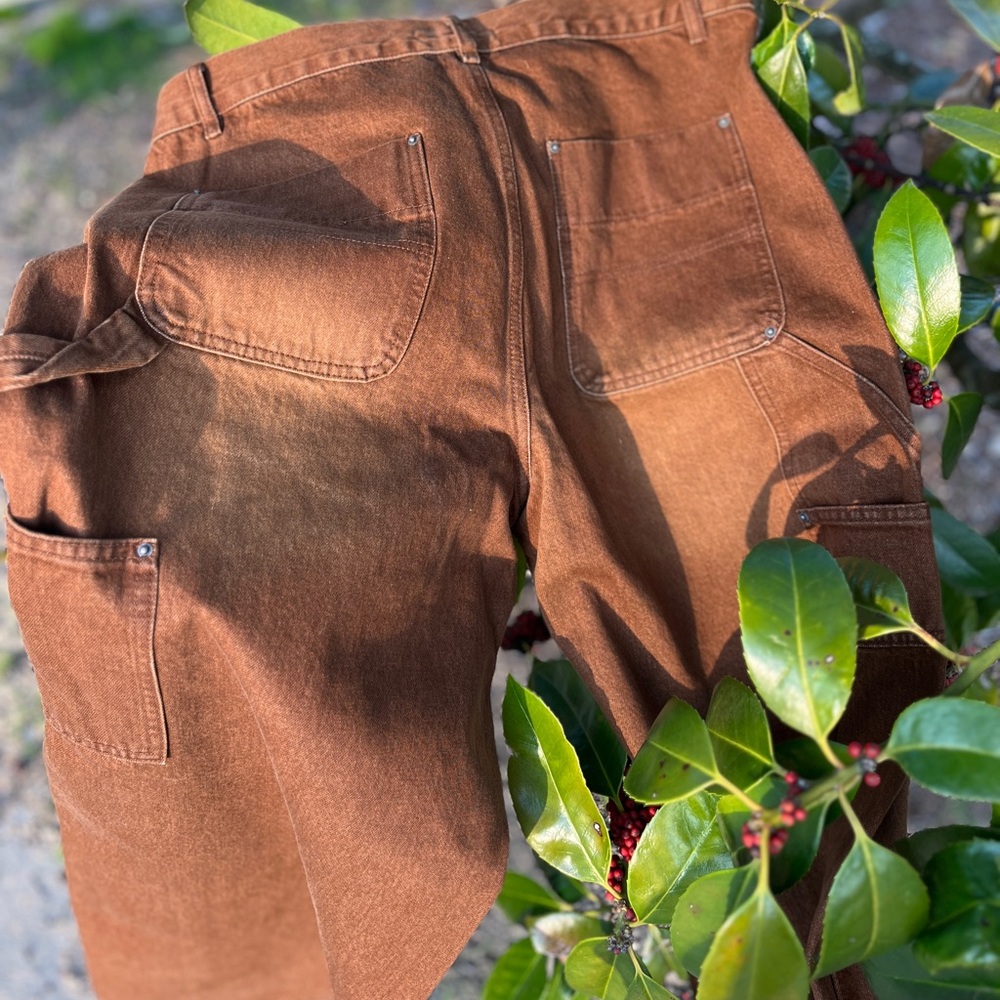 DART DIST Chocolate Double Knee Wide Leg JNCO Style Jeans NEW SIZE XL 36” waist - Picture 2 of 7